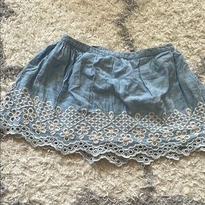 Blue Floral Lace kids Skirt